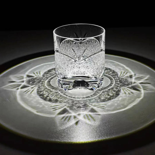 Edo Kiriko Handcrafted Takeha & Chrysanthemum Whisky Glass