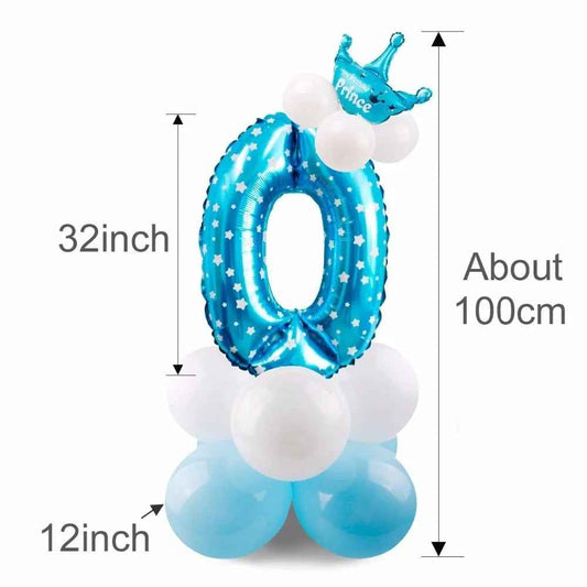 17pcs Birthday Number Balloon Set 32 Inch Foil Helium Decor Boy Girl