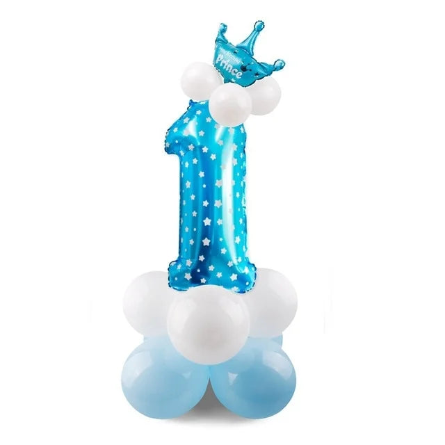 17pcs Birthday Number Balloon Set 32 Inch Foil Helium Decor Boy Girl
