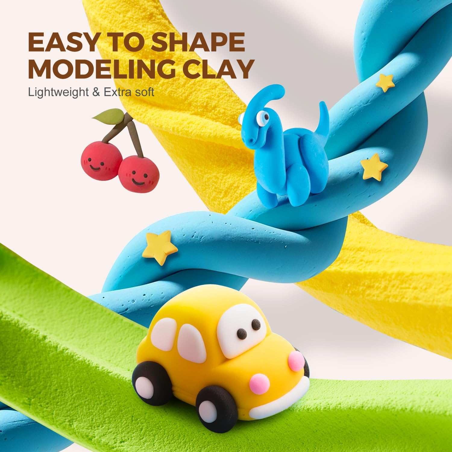 24-Color Air Dry Clay Kit for Kids – Modeling Clay Set with Tools & Storage Box