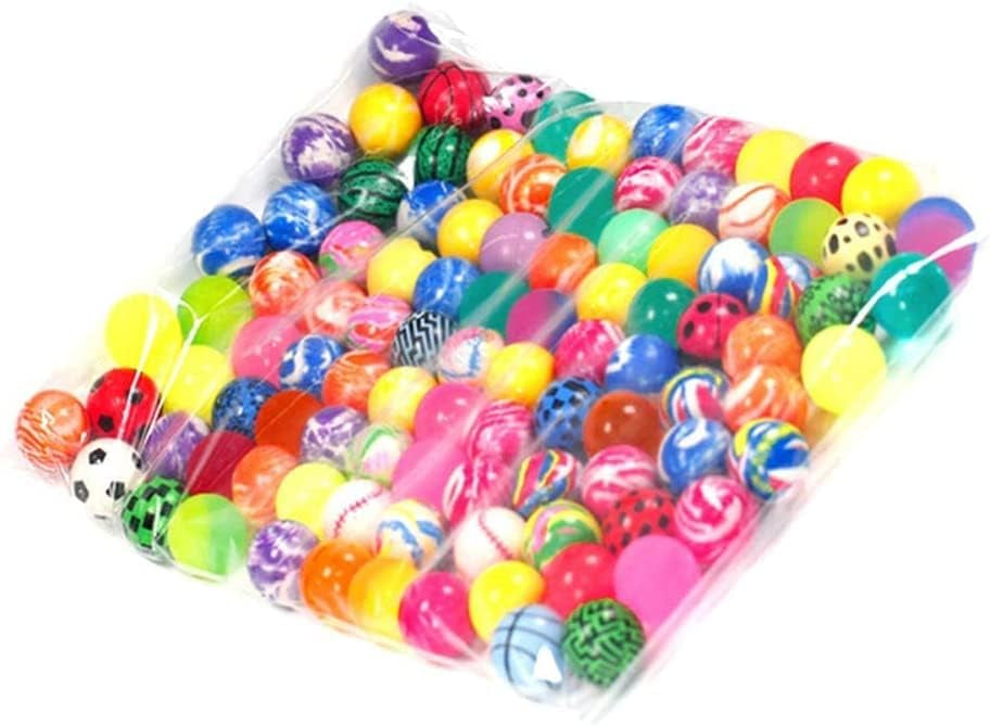 100-Piece Colorful Bouncy Balls Set – 28mm High Bounce Party Favors for Kids