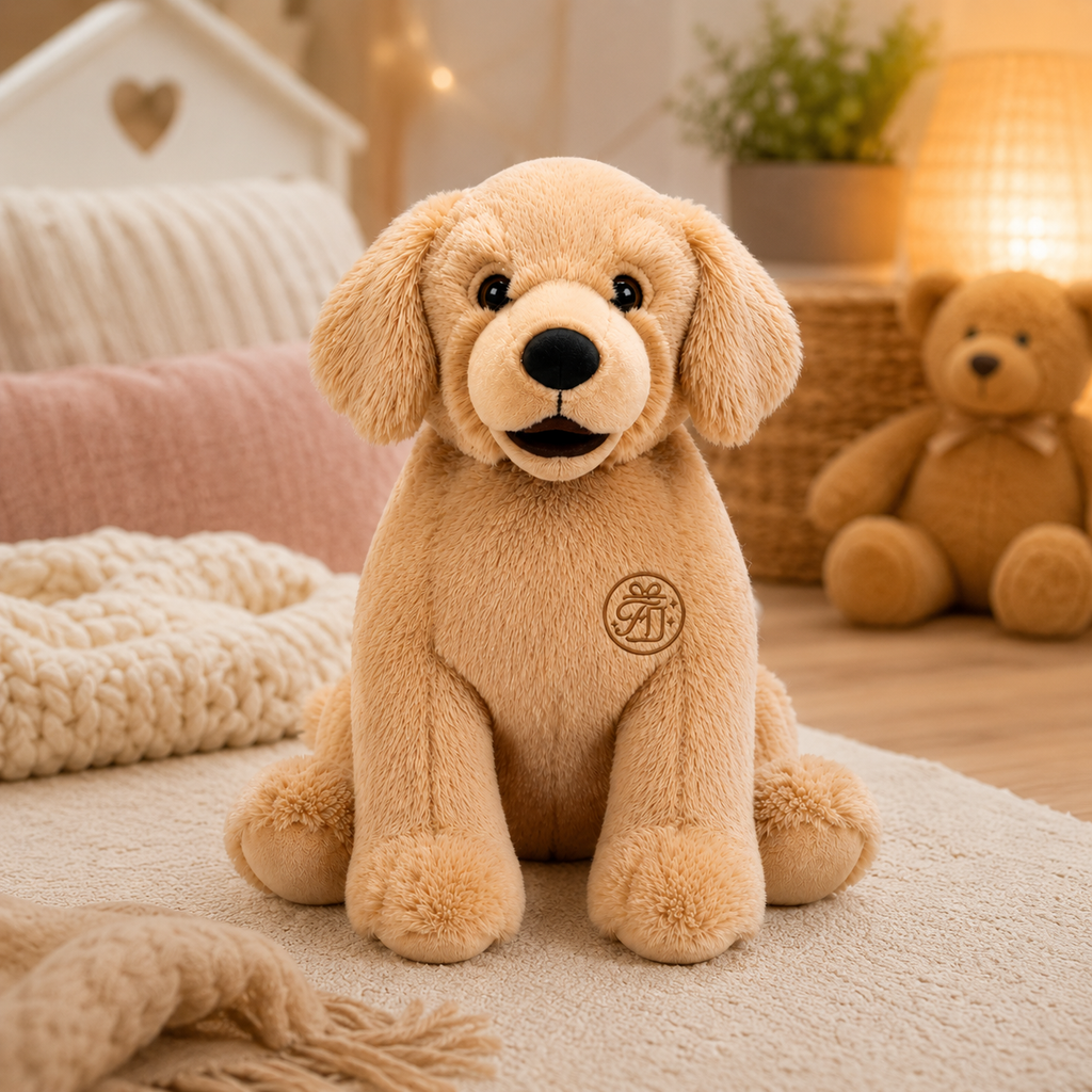 26" Cuddly Golden Retriever Plush Toy – Large Beige Stuffed Dog