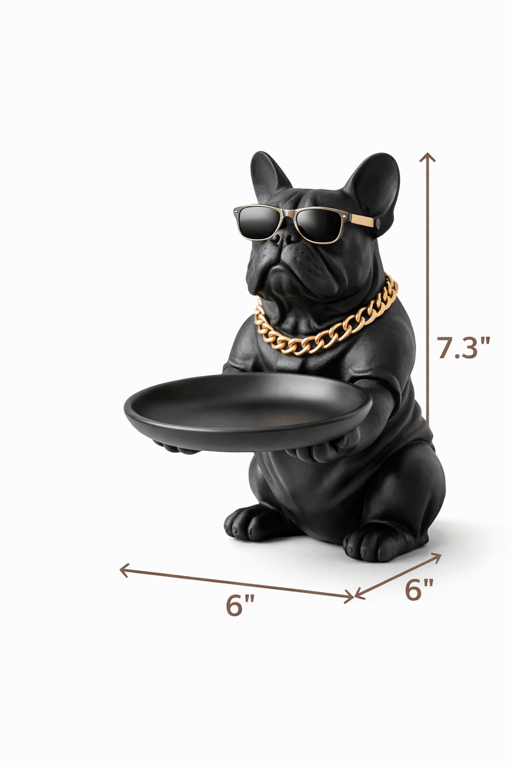 Bulldog Dog Figurine Key Storage Box – Resin Home Decor Statue