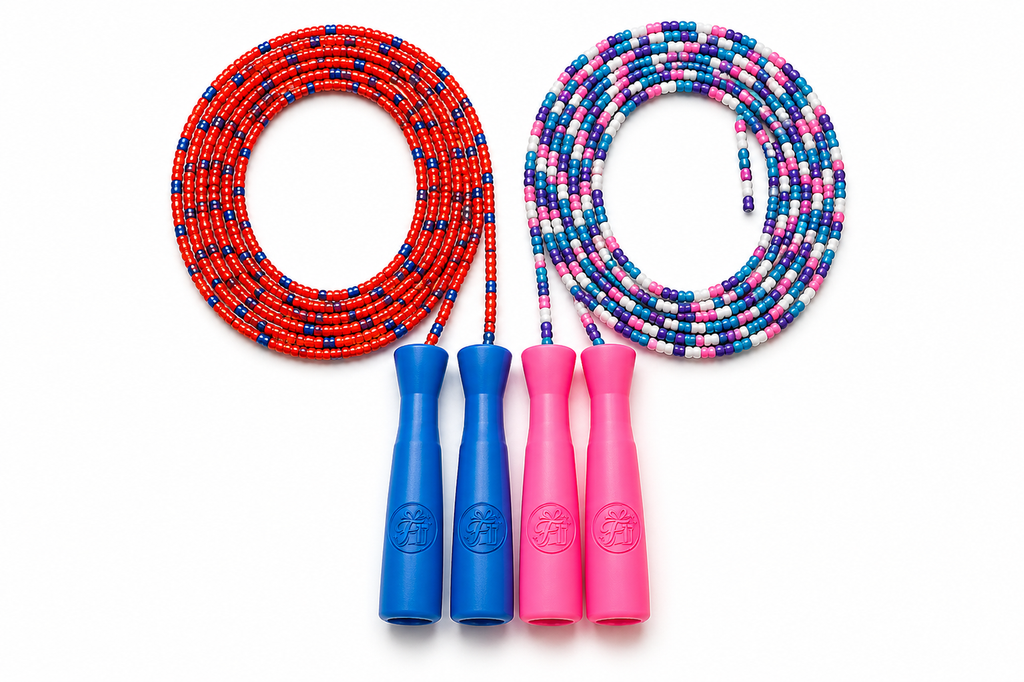 16 FT Long Jump Rope (2 Pack) – Double Dutch Beaded Skipping Ropes