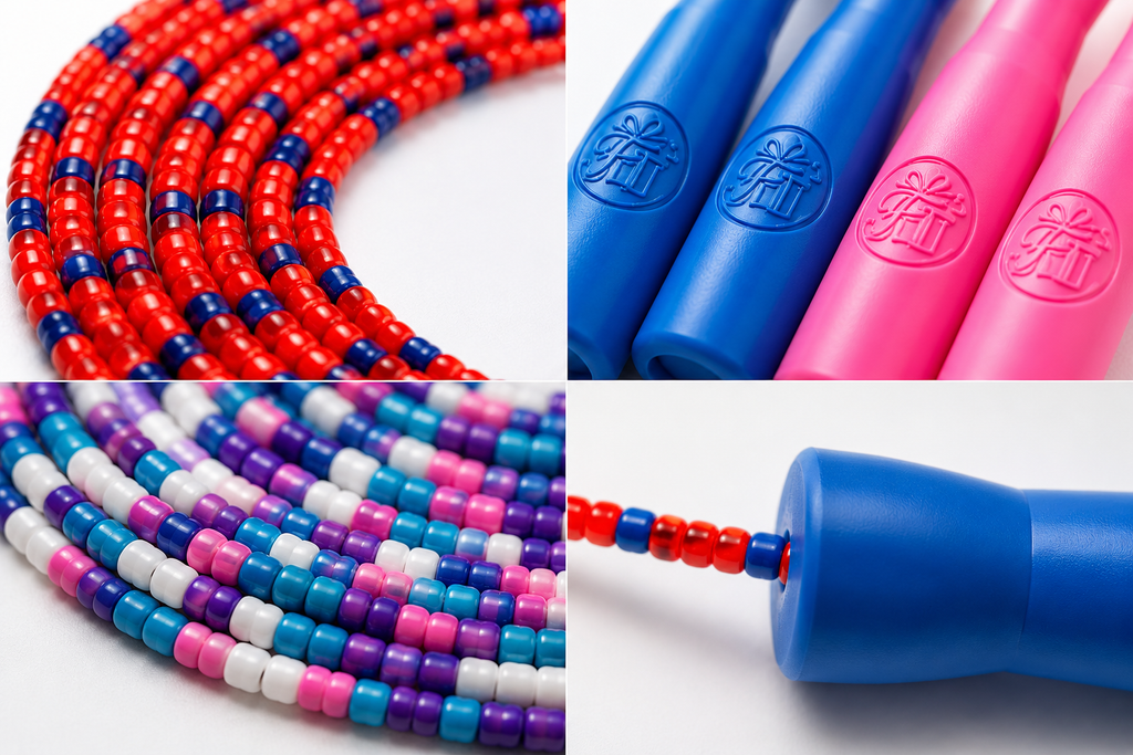 16 FT Long Jump Rope (2 Pack) – Double Dutch Beaded Skipping Ropes