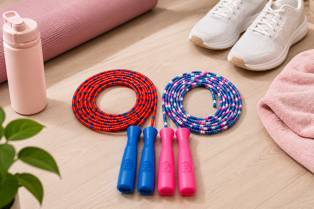 16 FT Long Jump Rope (2 Pack) – Double Dutch Beaded Skipping Ropes