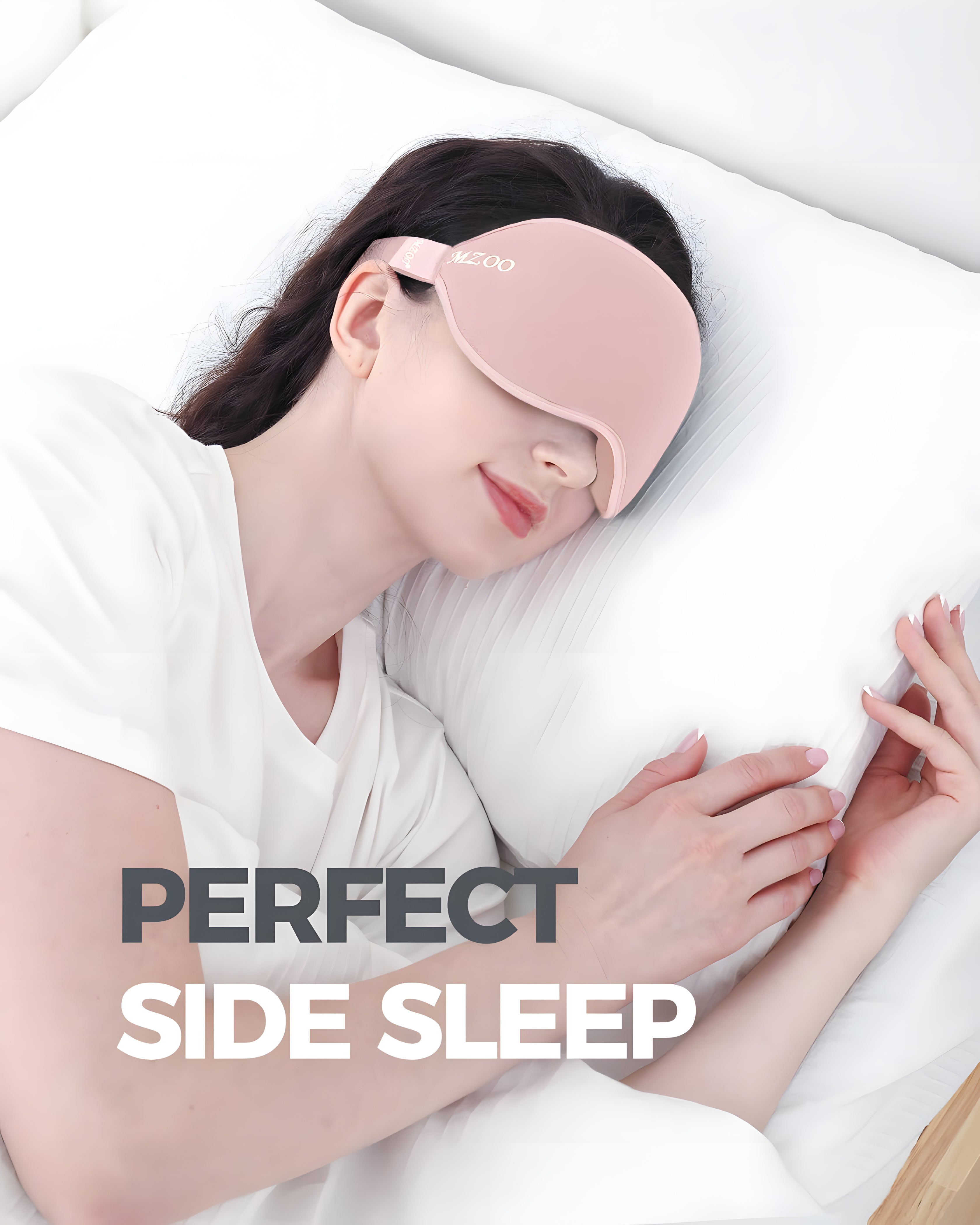 MZOO Luxury 3D Sleep Eye Mask for Side Sleepers – Zero Pressure Light-Blocking Night Blindfold
