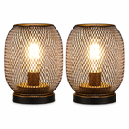 Metal Cage LED Table Lantern Warm White Battery Lamp