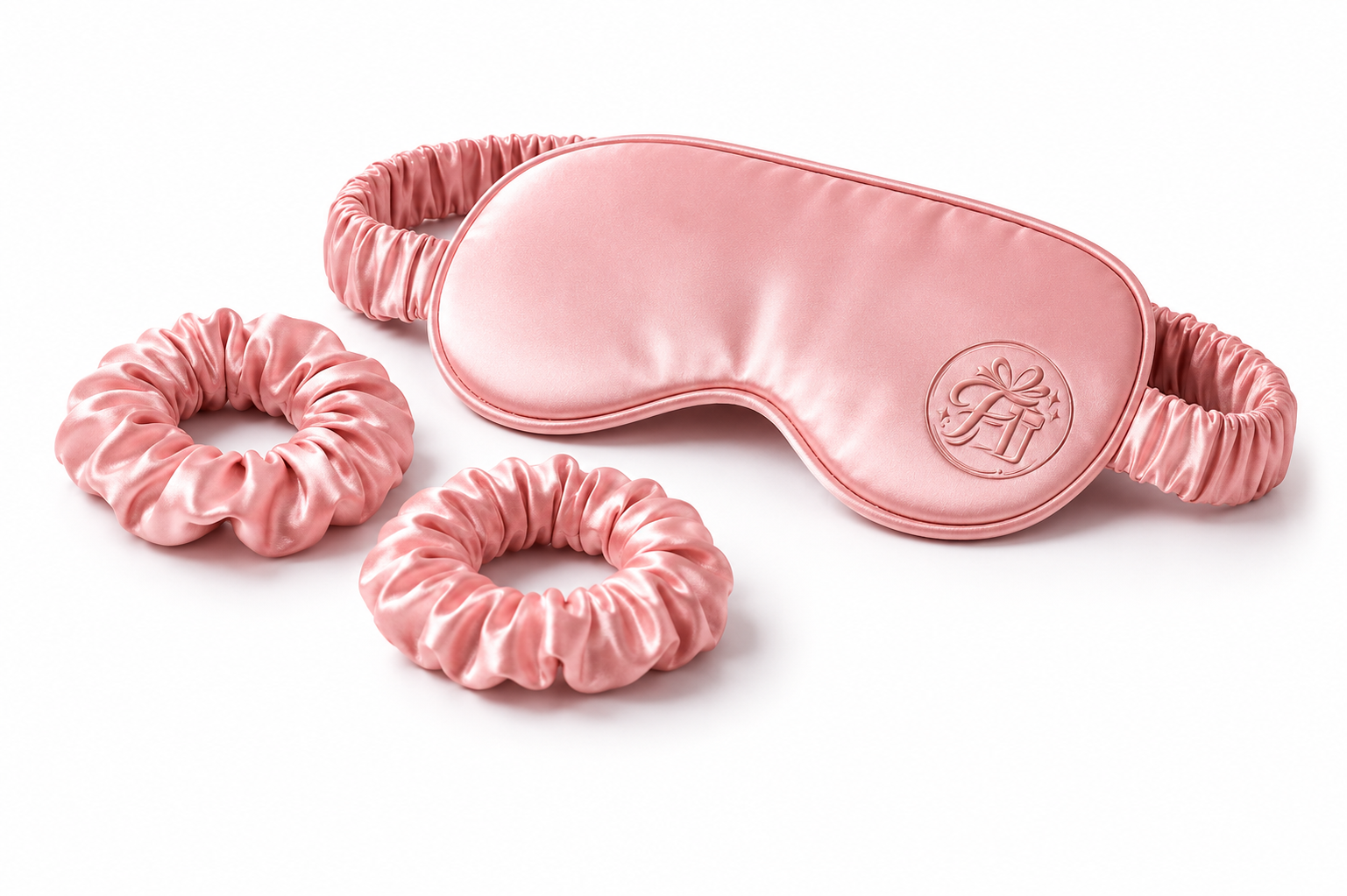 100% Mulberry Silk Sleep Mask & Hair Scrunchie Set