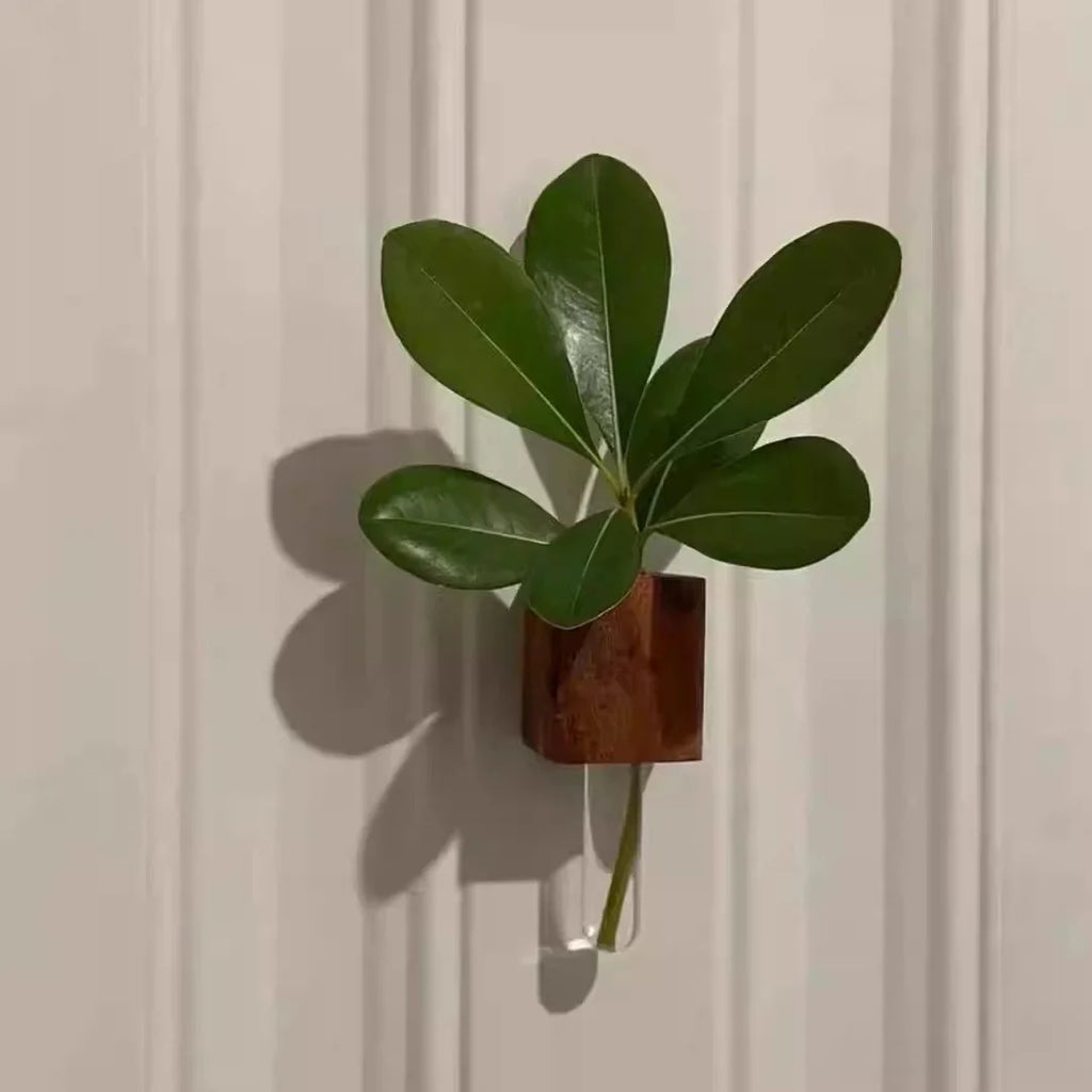 Solid Wood Magnetic Vase Fridge Magnet Home Decor