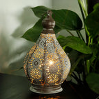 Moroccan Metal Table Lantern Lamp – Retro Battery LED