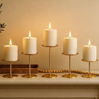 Set Of 3 Metal Pillar Candle Holders For Table Decor