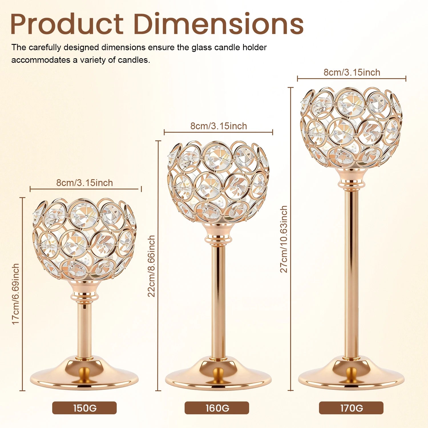 Glass Tealight Candle Holder – Elegant Metal Stand