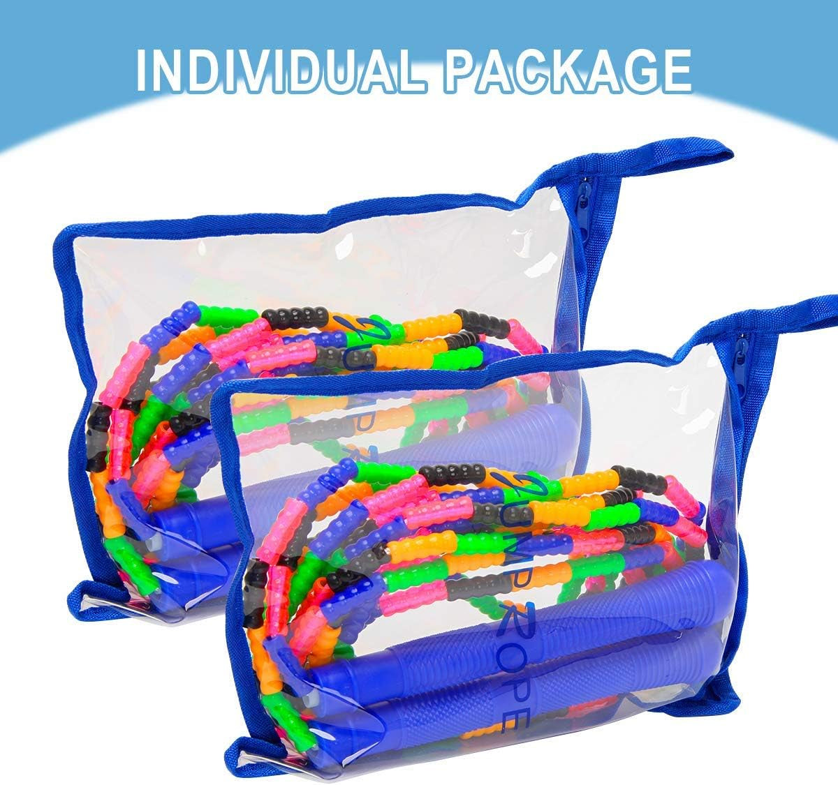 16 FT Long Jump Rope (2 Pack) – Double Dutch Beaded Skipping Ropes