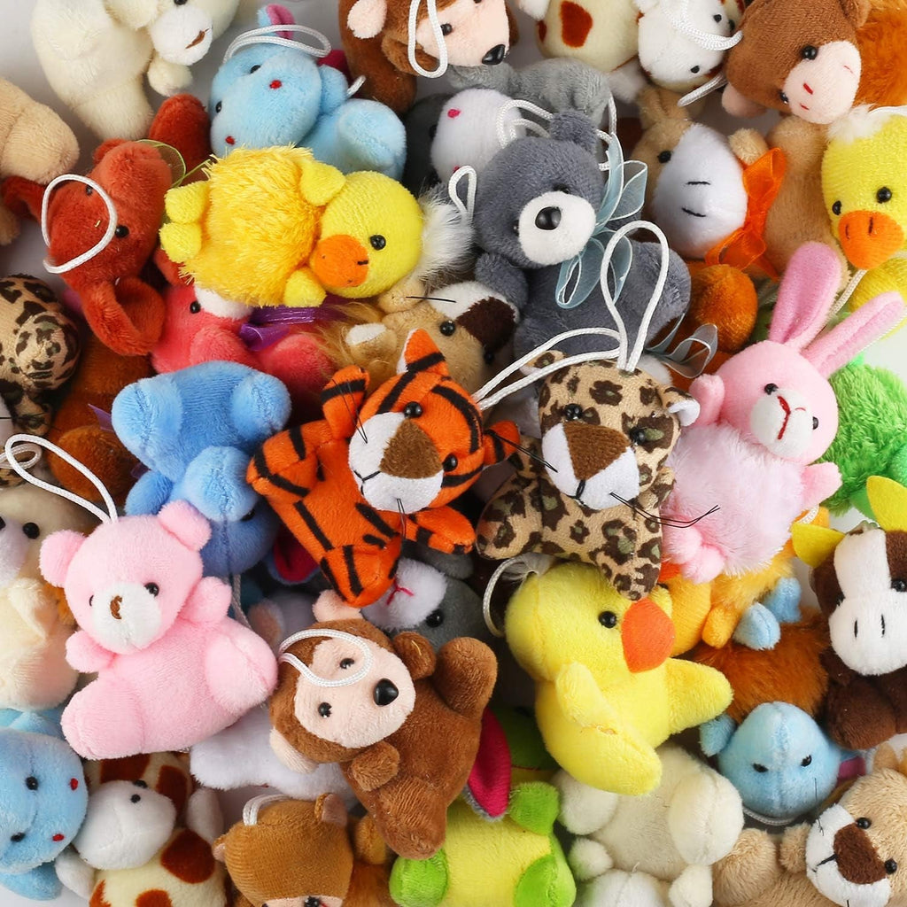 32-Piece Mini Plush Animal Toy Set – Cute Small Plush Keychain Party Favors