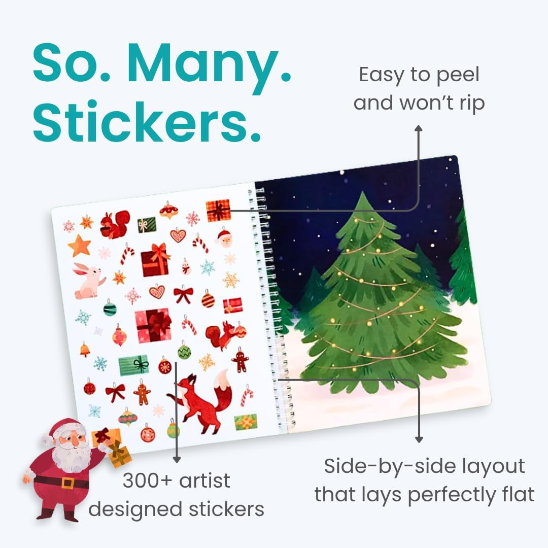 Holly Jolly 300+ Kids Sticker & Coloring Book – Christmas Activity Book