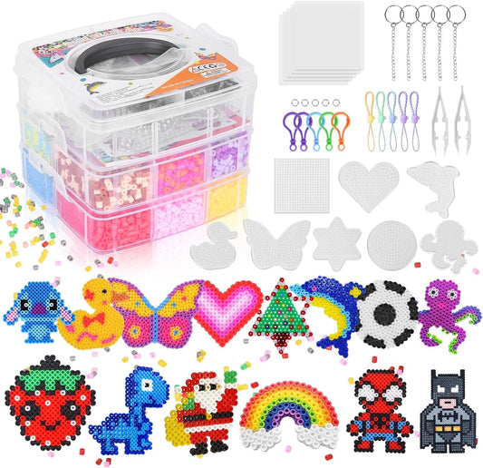 10000PCS 5MM Melty Beads Craft Kit – Iron Beads Set with Pegboards & Accessories
