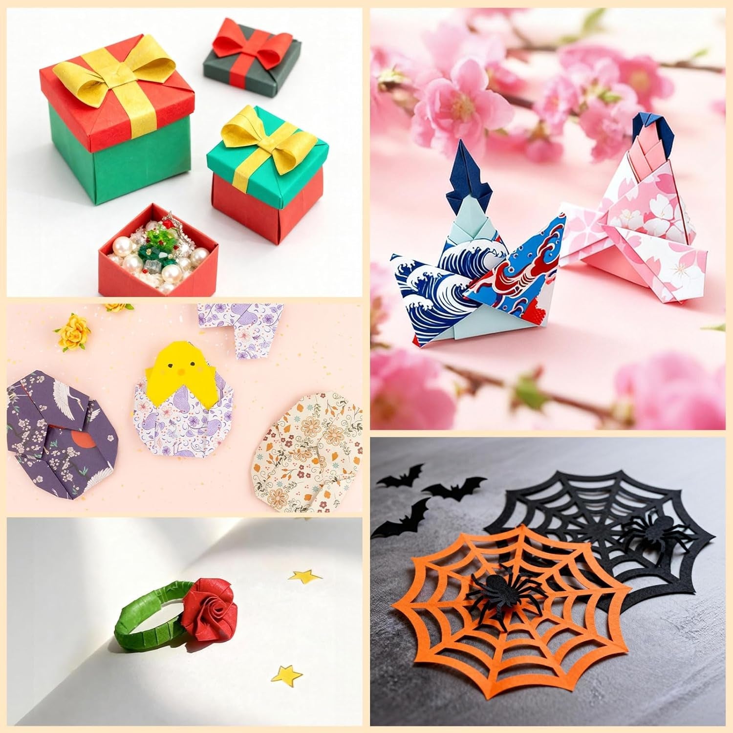 Double-Sided Japanese Origami Paper 6x6 – Colored Folding Craft Paper for Kids & Beginners