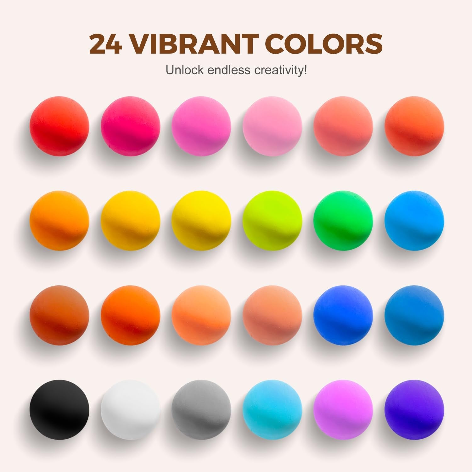 24-Color Air Dry Clay Kit for Kids – Modeling Clay Set with Tools & Storage Box
