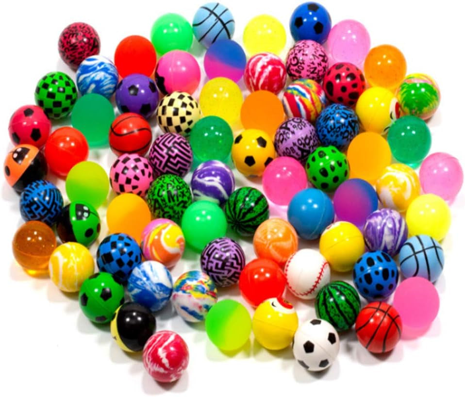 100-Piece Colorful Bouncy Balls Set – 28mm High Bounce Party Favors for Kids