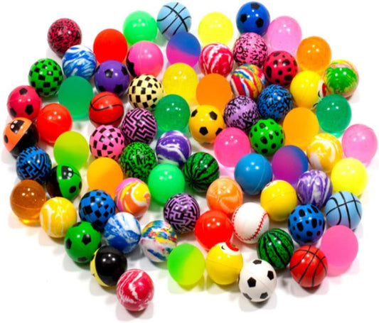 100-Piece Colorful Bouncy Balls Set – 28mm High Bounce Party Favors for Kids