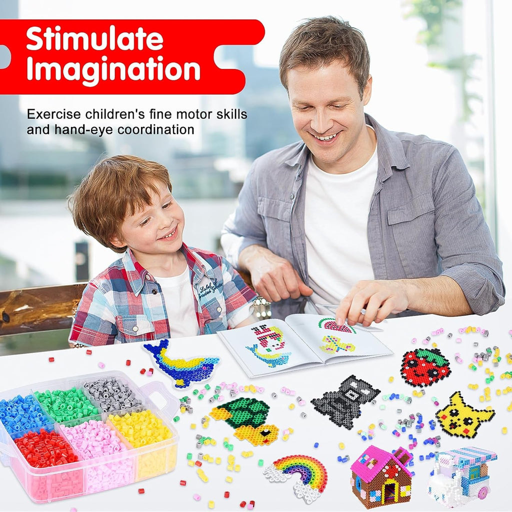 10000PCS 5MM Melty Beads Craft Kit – Iron Beads Set with Pegboards & Accessories