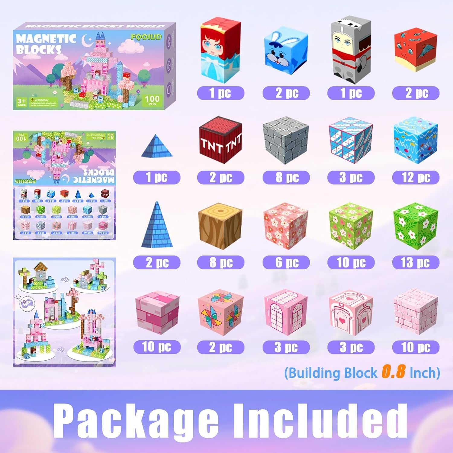 100PCS Magnetic Blocks – STEM Construction Building Toy for Kids