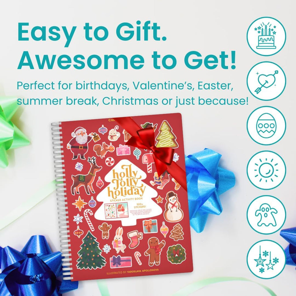 Holly Jolly 300+ Kids Sticker & Coloring Book – Christmas Activity Book