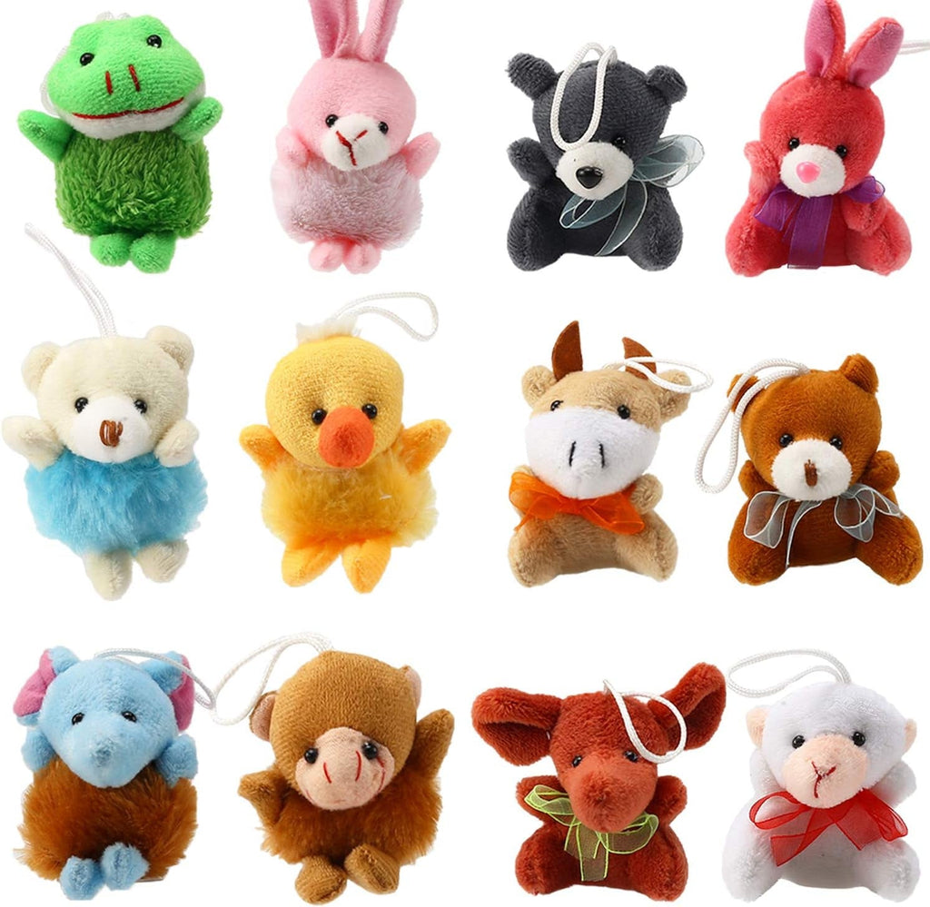 32-Piece Mini Plush Animal Toy Set – Cute Small Plush Keychain Party Favors