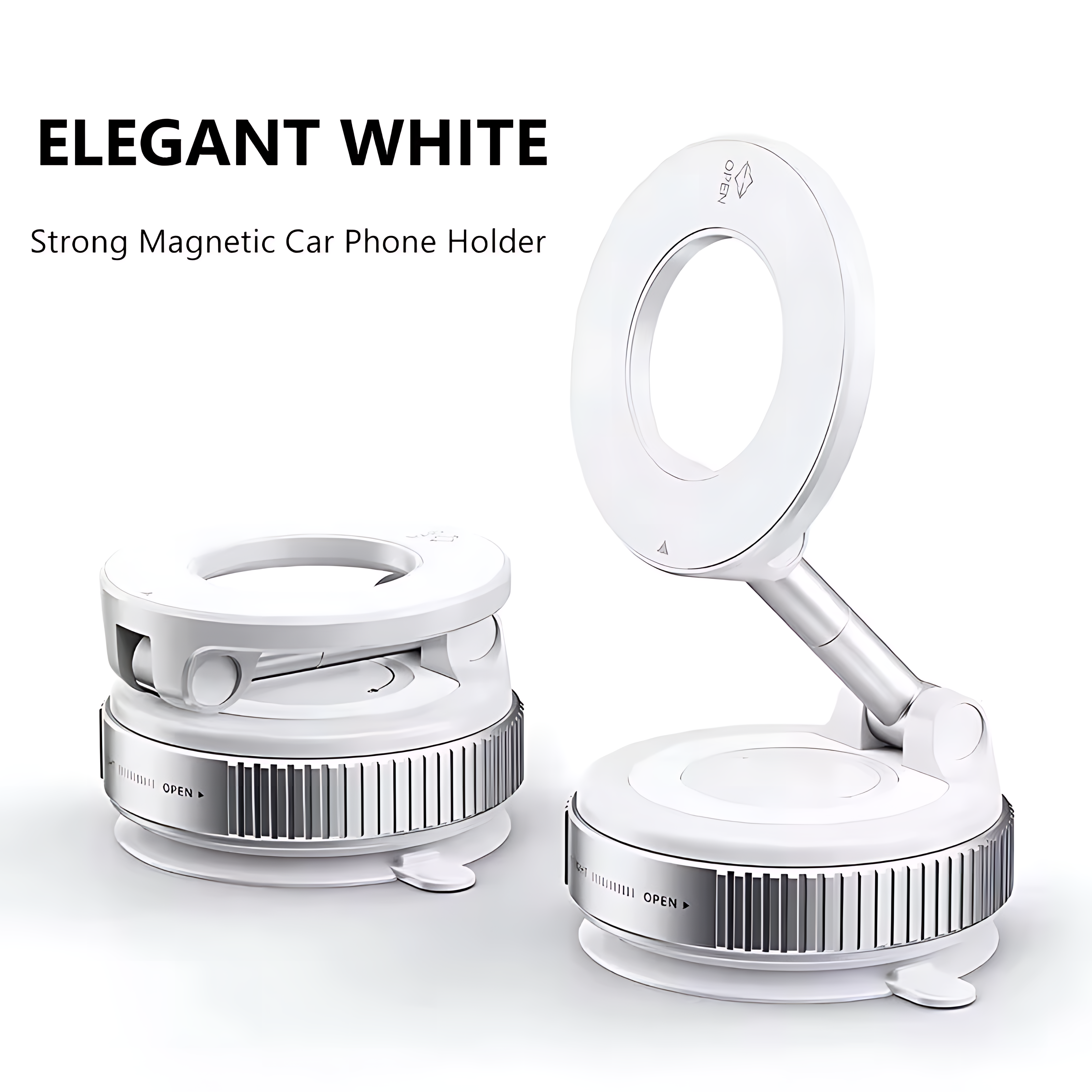 360° Foldable Magnetic Phone Holder – Adjustable Vacuum Car Mount