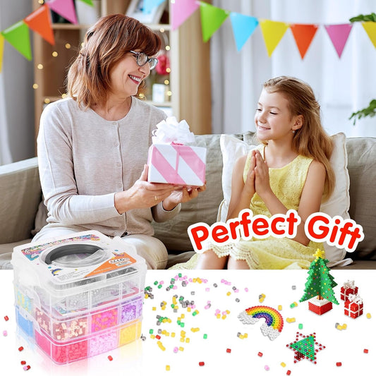 10000PCS 5MM Melty Beads Craft Kit – Iron Beads Set with Pegboards & Accessories