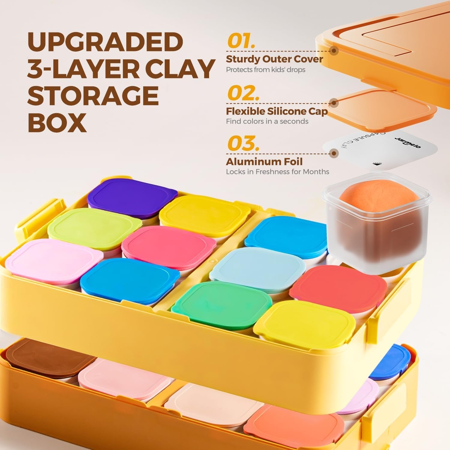 24-Color Air Dry Clay Kit for Kids – Modeling Clay Set with Tools & Storage Box